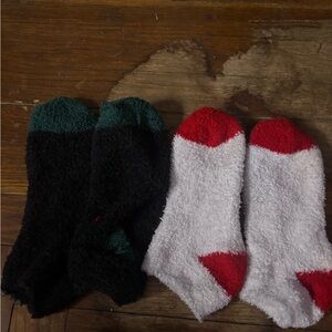 Cozy Black and White Fuzzy Socks Set